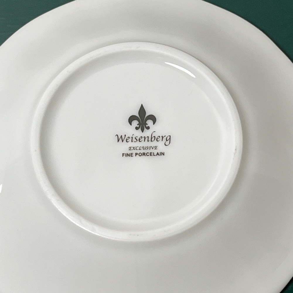 Weisenberg Germany Starburst Fine Porcelain Vintage 1940s Pair Tea Bag Holders - Picture 7 of 9
